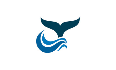 whale tail vector logo