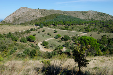 Fototapeta na wymiar Landschaft bei Castenou in Okzitanien in Frankreich