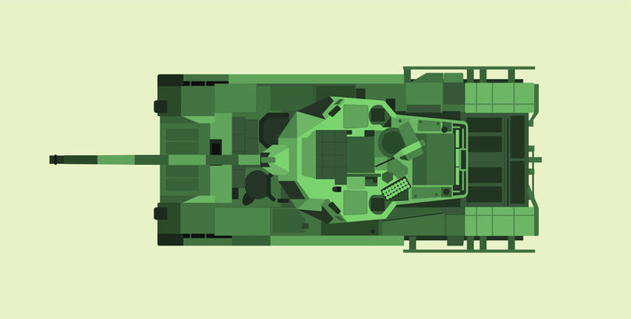 The New Russian main battle tank Armata T-14 in vector design. Top view. A Full detailed image.