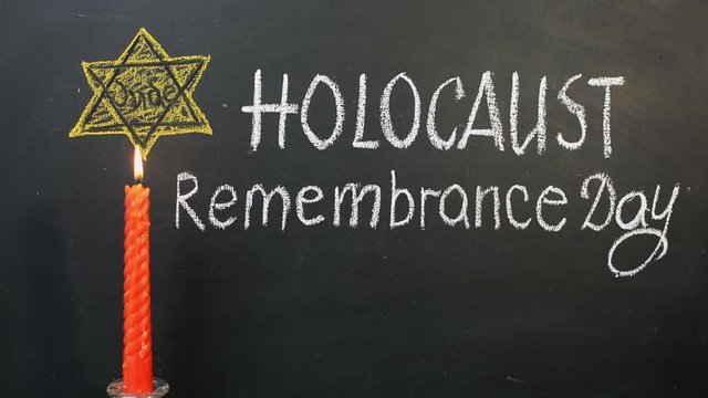 Chalk inscription Holocaust Remembrance Day