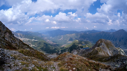 Fototapeta premium mountain panorama from top of Banikov peak in Slovakian Tatra mountains