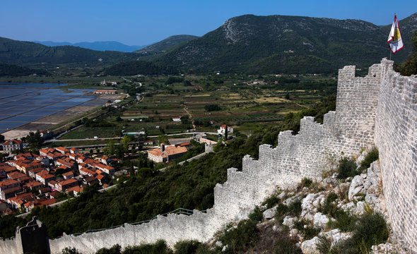 Walls of Ston, Croatia, built in the 14th and 15th centuries, the longest defensive structure in Europe, sometimes referred to as the "European Walls of China"