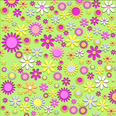 Fototapeta na wymiar Colorful floral background, 3d illustration.