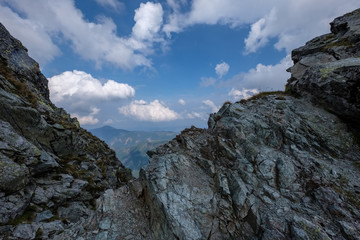 mountain panorama from top of Banikov peak in Slovakian Tatra mountains