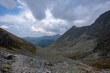 Obraz premium mountain panorama from top of Banikov peak in Slovakian Tatra mountains