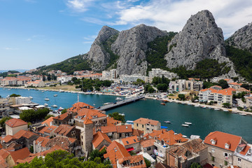 Naklejka na ściany i meble Omis, a small town and port at the mouth of the Cetina River in Croatia