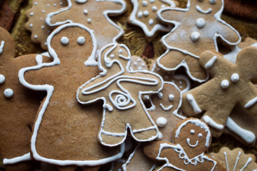 Gingerbread men and monsters on a tray