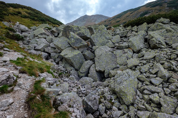 mountain panorama from top of Banikov peak in Slovakian Tatra mountains