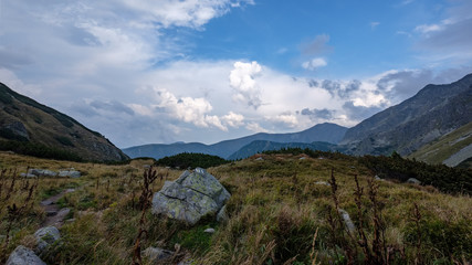 mountain panorama from top of Banikov peak in Slovakian Tatra mountains