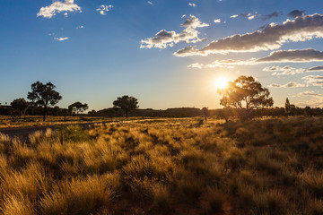 Sunset glowing in Watarrka National Park, Central Australia, Northern Territory, Australia