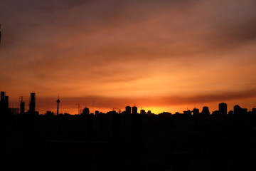 Silhouette view of Tehran