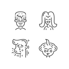 Modern set of dentist clinic icons. Premium medicine symbol collection. Vector stomatology illustration. Line orthodontic pictogram pack.