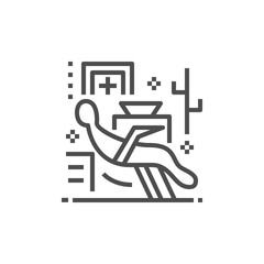 Modern dentist clinic icon. Premium medicine symbol. Vector stomatology illustration. Line orthodontic pictogram.