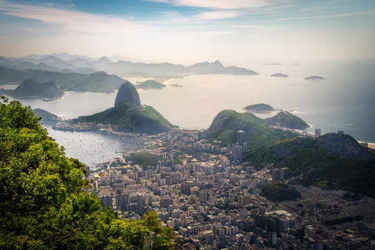 Aerial view of Rio de Janeiro and Sugar Loaf Mountain - Rio de Janeiro, Brazil