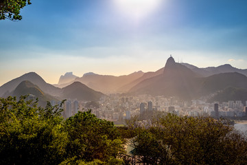 Aerial view of Rio de Janeiro skyline with Corcovado Mountain - Rio de Janeiro, Brazil