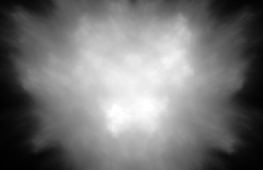 White fracatal lines on black background. Fantasy fractal texture. Digital art. 3D rendering. Computer generated image.
