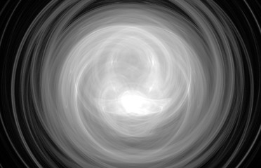 White fracatal lines on black background. Fantasy fractal texture. Digital art. 3D rendering. Computer generated image.