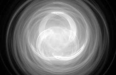 White fracatal lines on black background. Fantasy fractal texture. Digital art. 3D rendering. Computer generated image.
