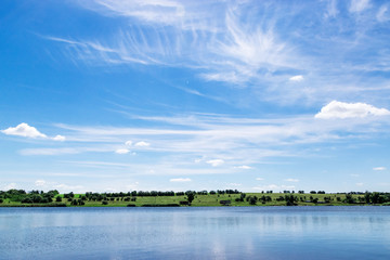 landscape with lake and clouds