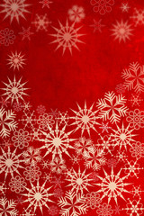 Obraz na płótnie Canvas Christmas party invitation. Christmas party poster template with snowflakes on the red background. Christmas background. Illustration.