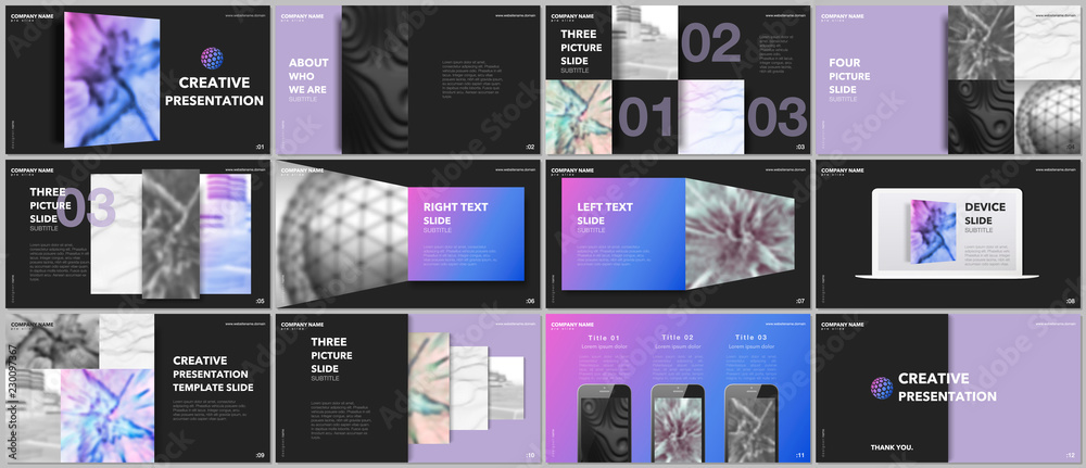 Canvas Prints minimal presentations design, portfolio vector templates with elements on black background. multipur