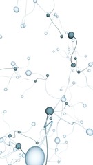 Neural network. Social network. Futuristic dna, deoxyribonucleic acid. Abstract molecule, cell illustration, mycelium. Light background. 3D illustration