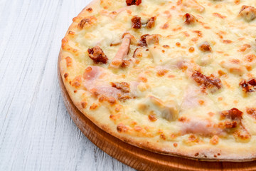 Pizza Carbonara with bacon cheese