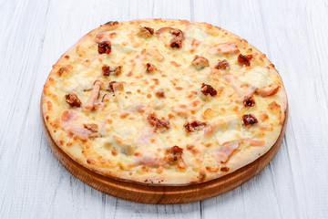 Pizza Carbonara with bacon cheese