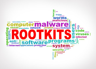 Arrow shape wordcloud tags malware rootkit