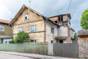 Tallinn in Estonia, colorful house in the medieval city
