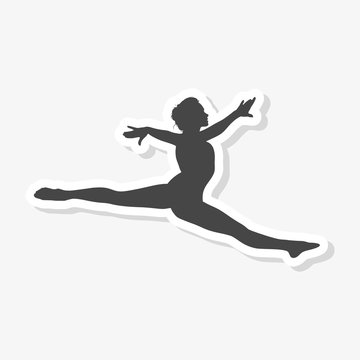 Silhouette of a gymnast woman sticker