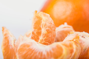 fresh mandarin on white background