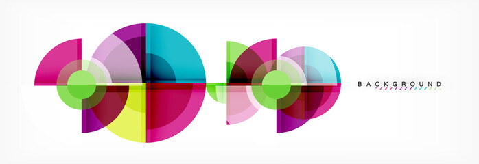 Obraz premium Abstract background - multicolored circles, trendy minimal geometric design