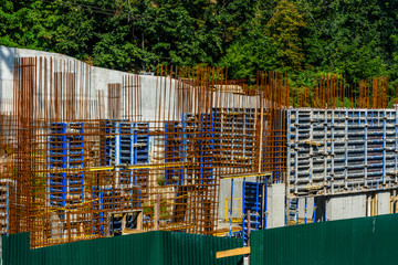 Framework for the wall of the new residential building