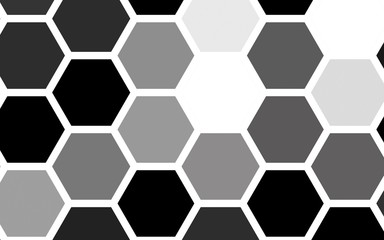 White honeycomb with a gradient color. Isometric geometry. 3D illustration