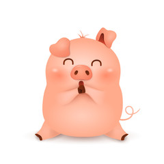 Chinese New Year 2019. Cute cartoon Little Pig character design isolated on white background. The year of the pig. Gong Xi Gong Xi. Zodiac of the Pig