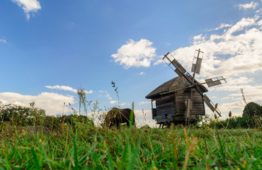 Field and forest, horse and old windmill. Village and clean air. Good ecology