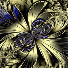 Multicolored symmetrical fractal flower pattern 15