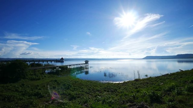 landscape view of Lam Chae dam at Khonburi, Nakhon Ratchasima, Thailand