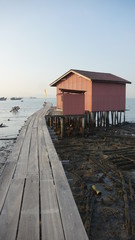 Scenic view during sunrise at Tan Clan Jetty in George Town, Penang