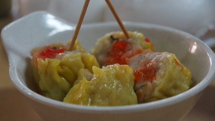 Traditional Chinese dish - Siu Mai usually enjoy at breakfast
