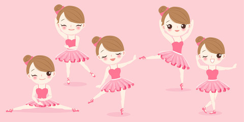 Obraz na płótnie Canvas cartoon ballerina girl
