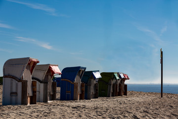 Naklejka premium Strandkörbe am Strand von Föhr