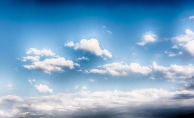 Blue sky with scenic clouds texture, useful as background