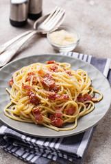 Pasta Carbonara with bacon and parmesan
