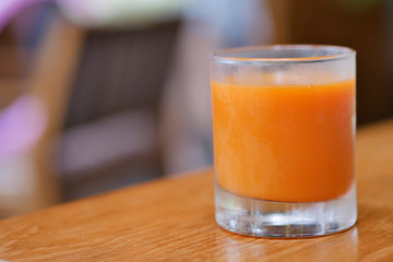Coldpress carrot juice  in a glass.