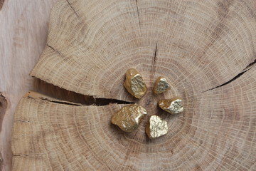 Golden stones decor for art