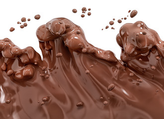 Splash chocolate isolated abstract 3d rendering