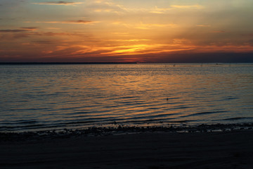 Beautiful sunset on the river