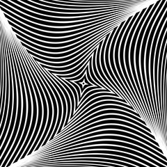 Abstract op art design. Rotation movement.